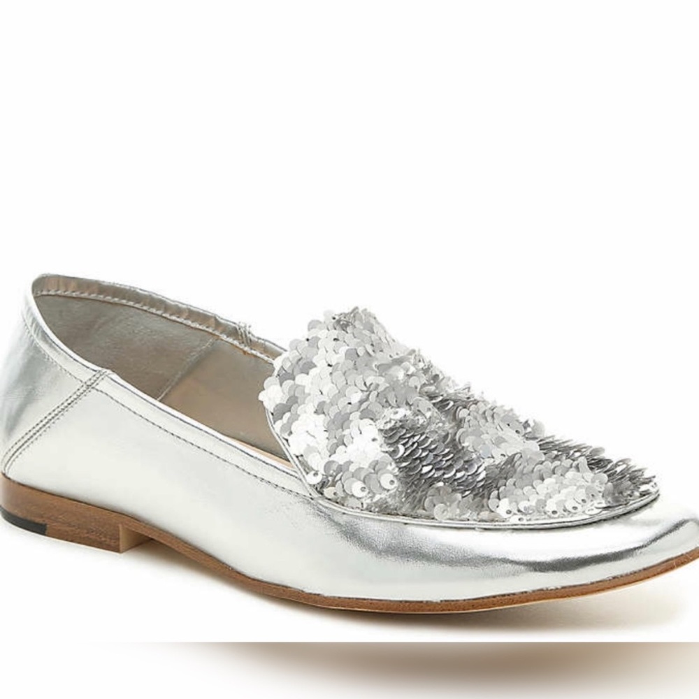Aldo Silver Sequin Flats